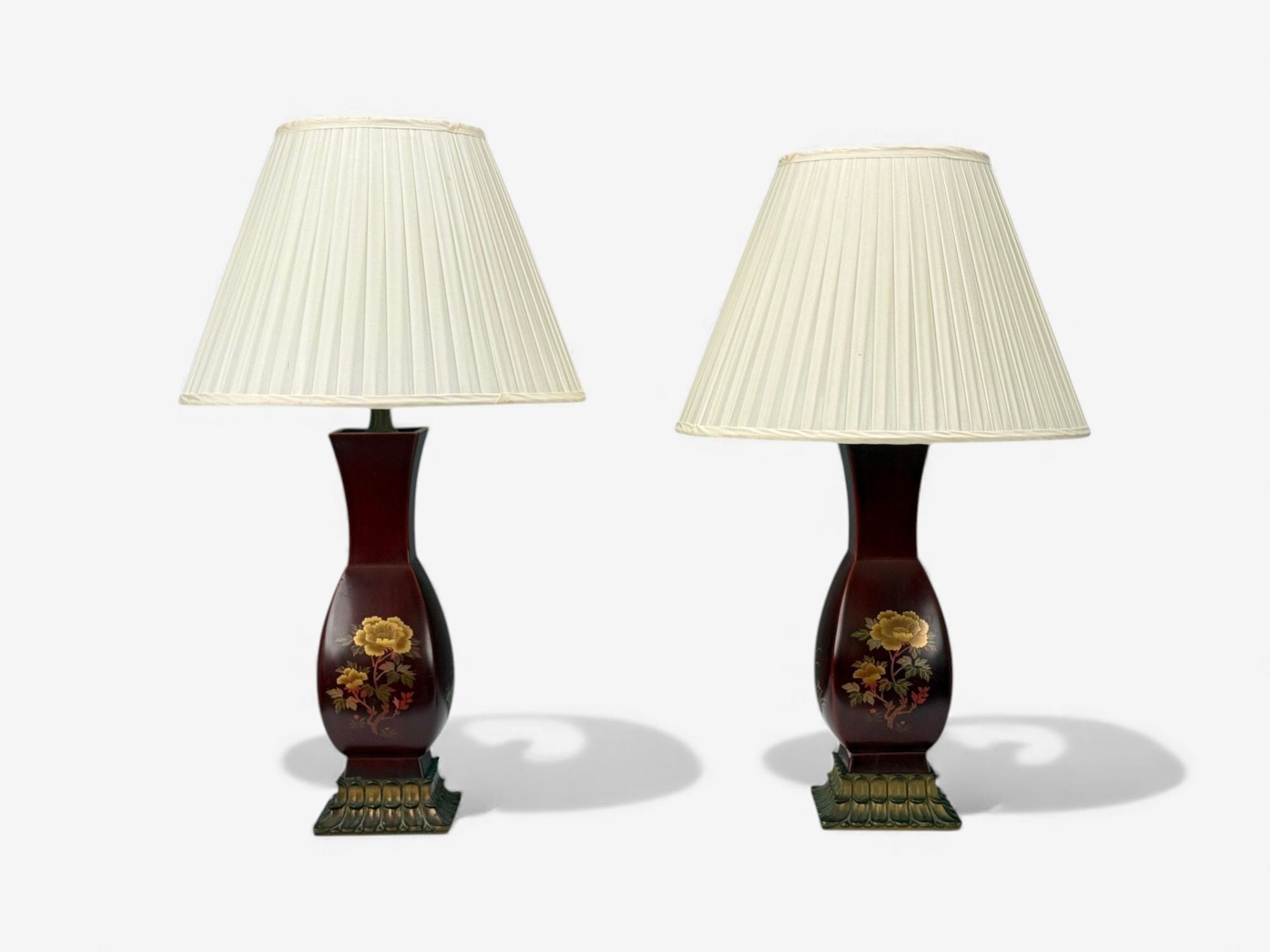 Japanese, Copper, Lacquered Metal, Brass, Maruni Vase Table Lamps, Japan, 1960s