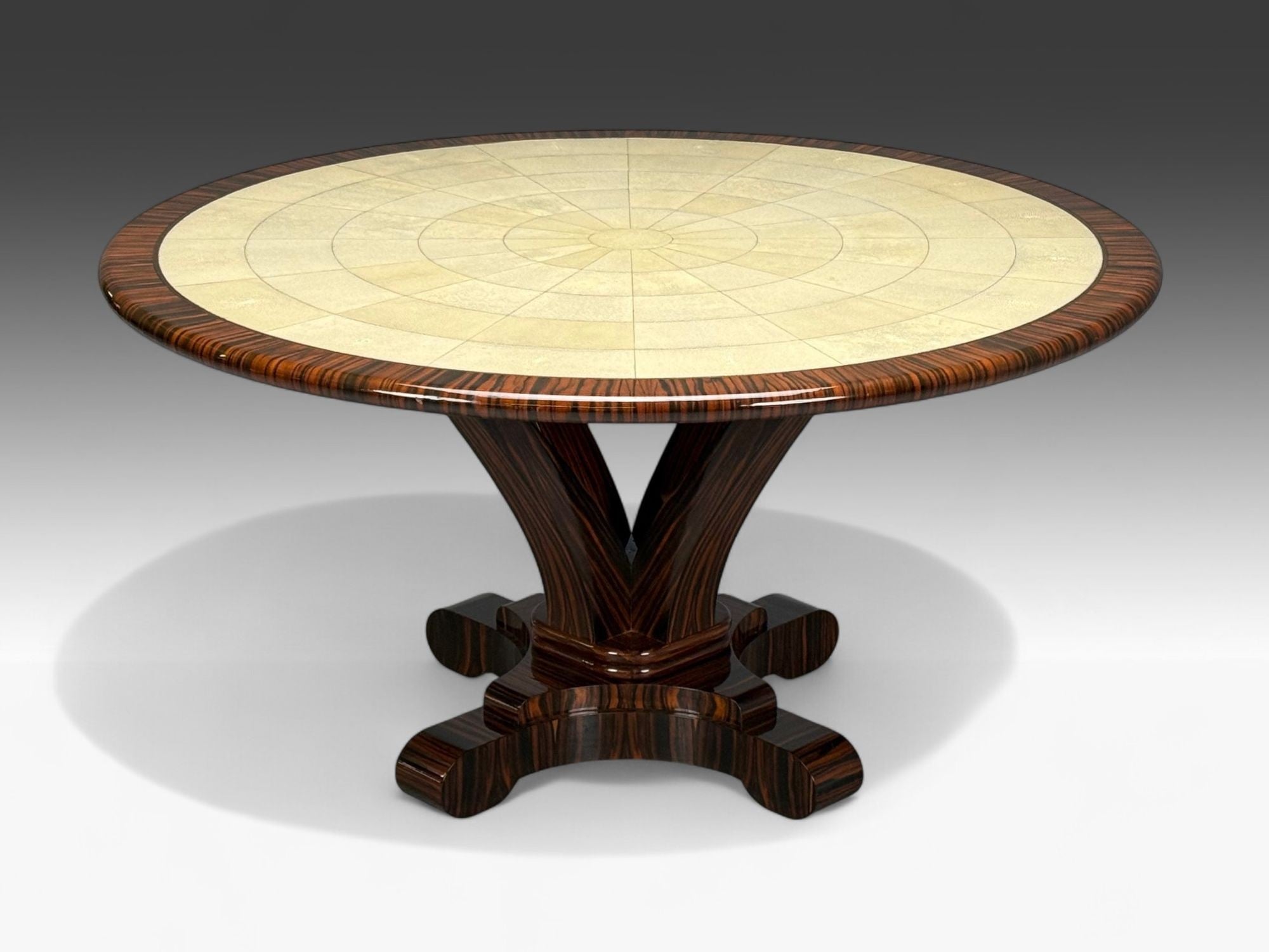 American Modern, Macassar Ebony, Shagreen, Brass, Table, USA, 2010s