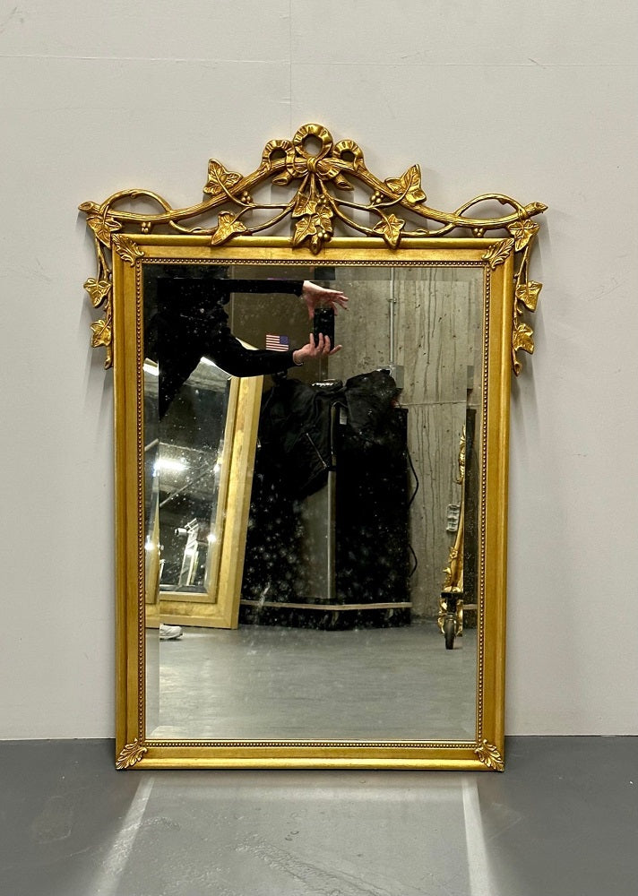 Water Gilt Wood Wall, Pier or Console Mirror, Carved, Regency Style