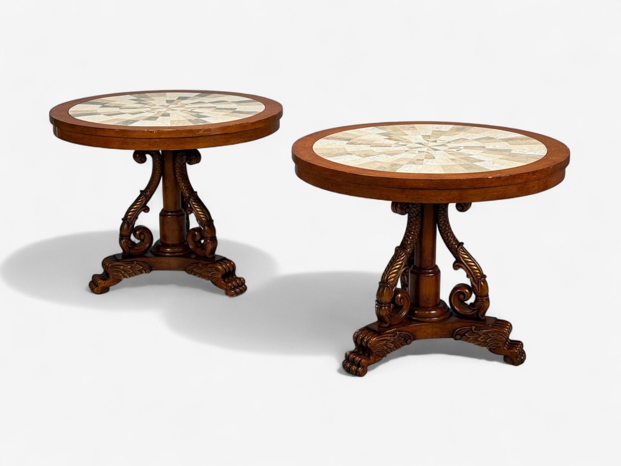 Regency Style, Pine, Stone, Accent Tables, USA, 20th c.