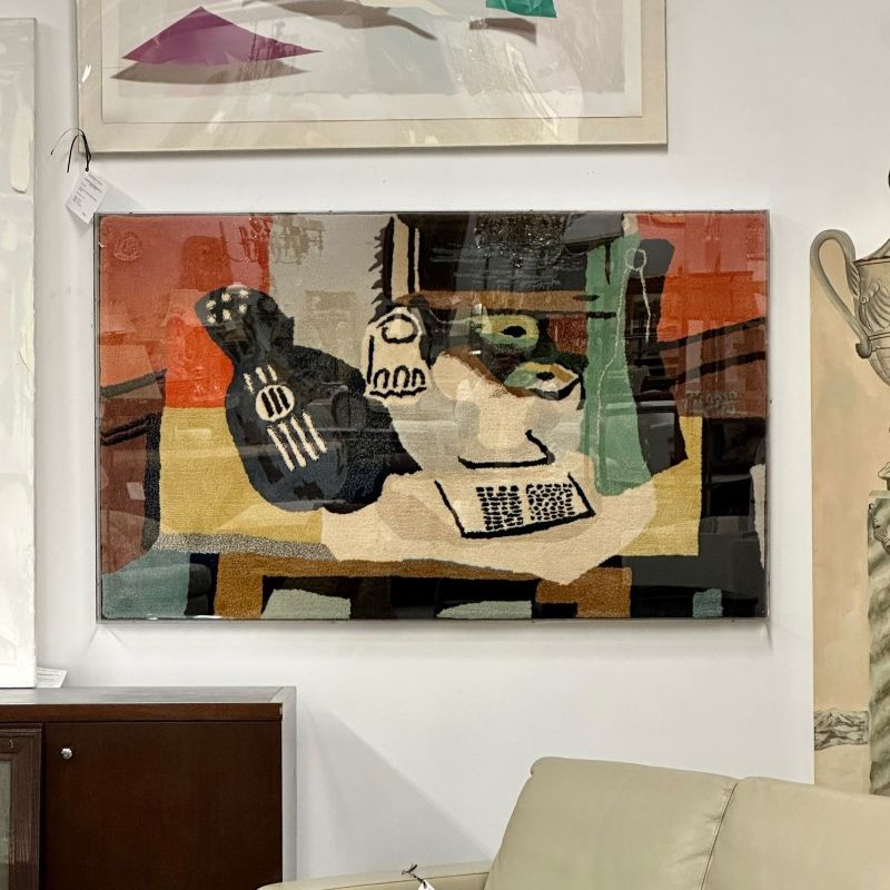 Framed Carpet, Picasso's 'Guitar, Glass, and Fruit Dish' Rug, Decorative Art