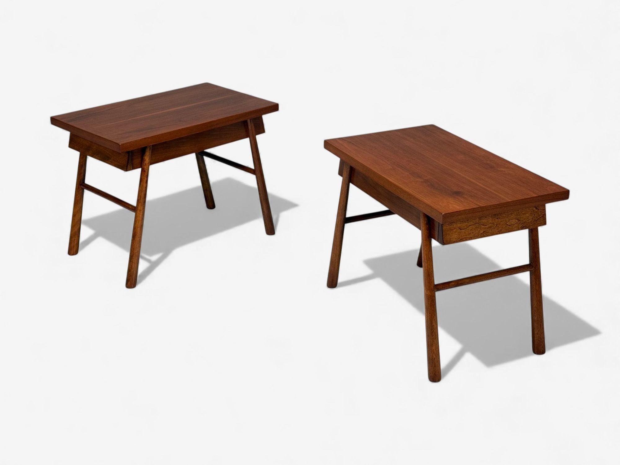 T.H. Robsjohn-Gibbings, American Modern, Mahogany, End Tables, USA, 1950s