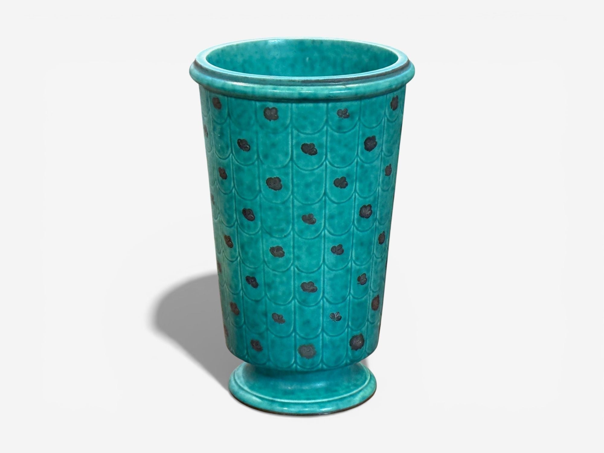 Wilhelm Kage, Green Ceramic, Argenta Vase, Sweden, 1930s