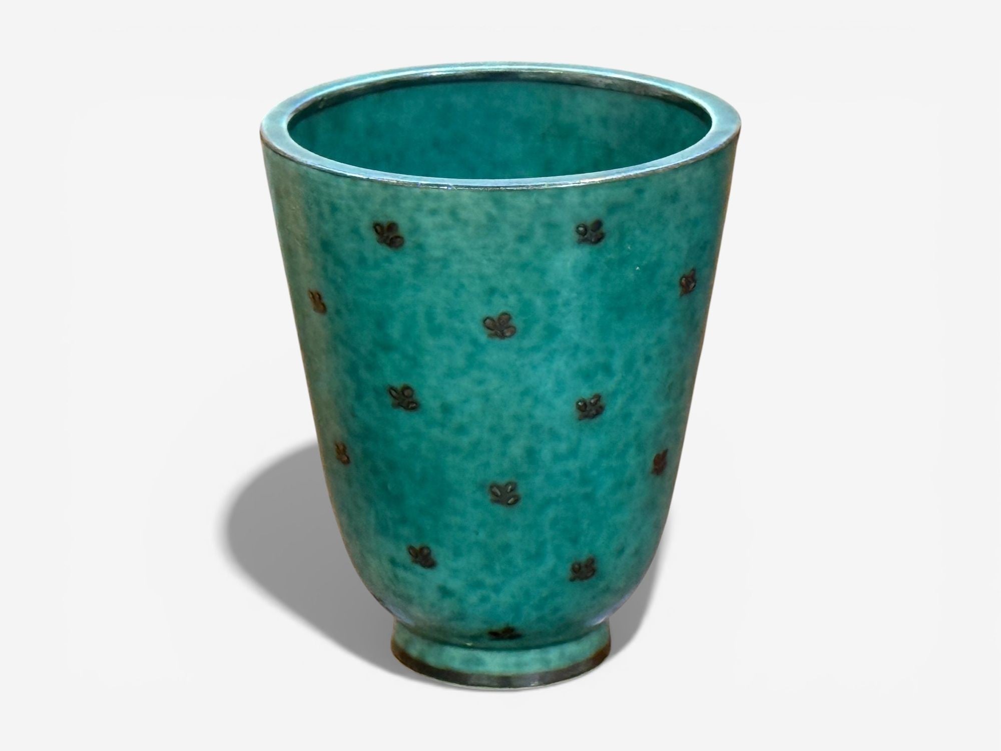 Wilhelm Kage, Green Ceramic, Argenta Vase, Sweden, 1930s