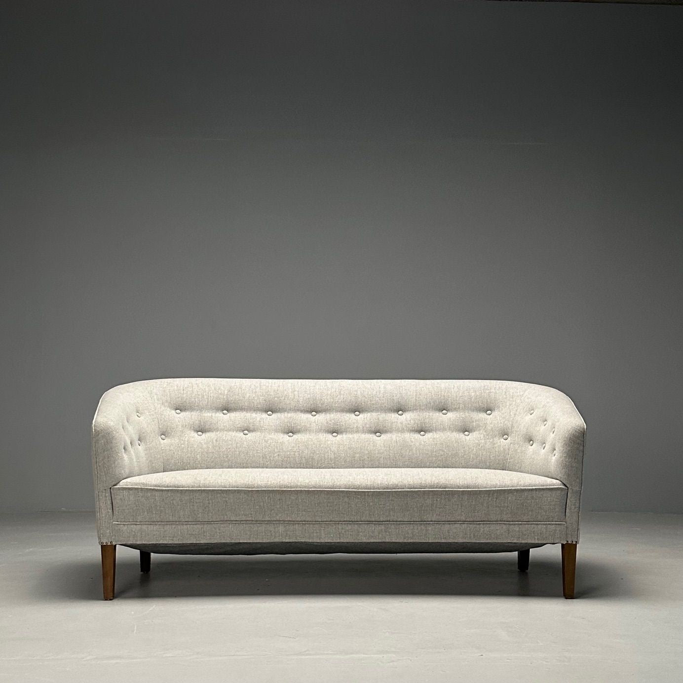Ludvig Pontoppidan, Danish Mid-Century Modern, Sofa, Light Gray Wool, 1950s