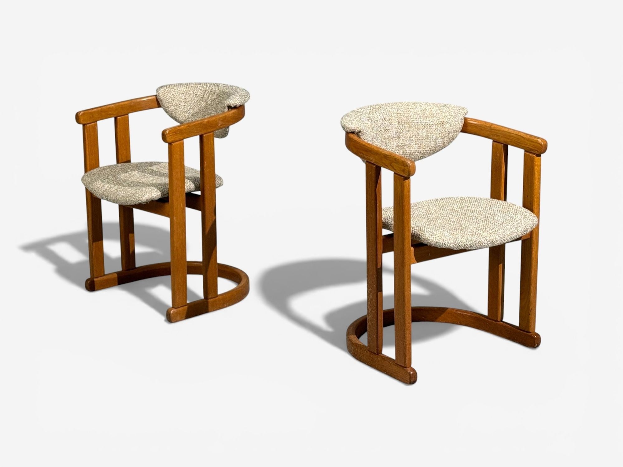 German Modern, Occasional Chairs, Tweed, Beech, Germany, 1960s