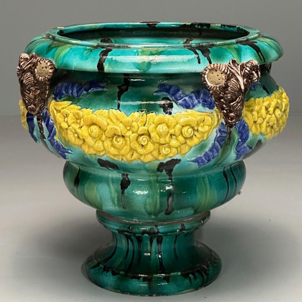 Italian, Majolica, Modern, Palatial Jardinière or Planter, Outdoor, Italy, 1960s