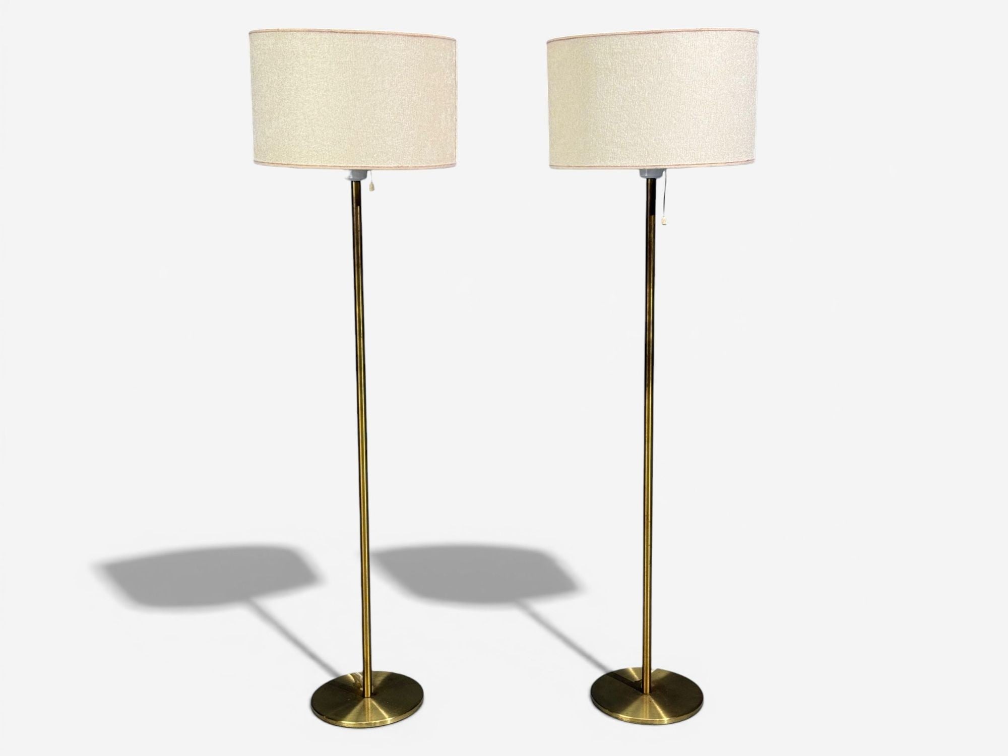 Luxus Vittsjö, Floor Lamps, Patinated Brass, Sweden, 1960s