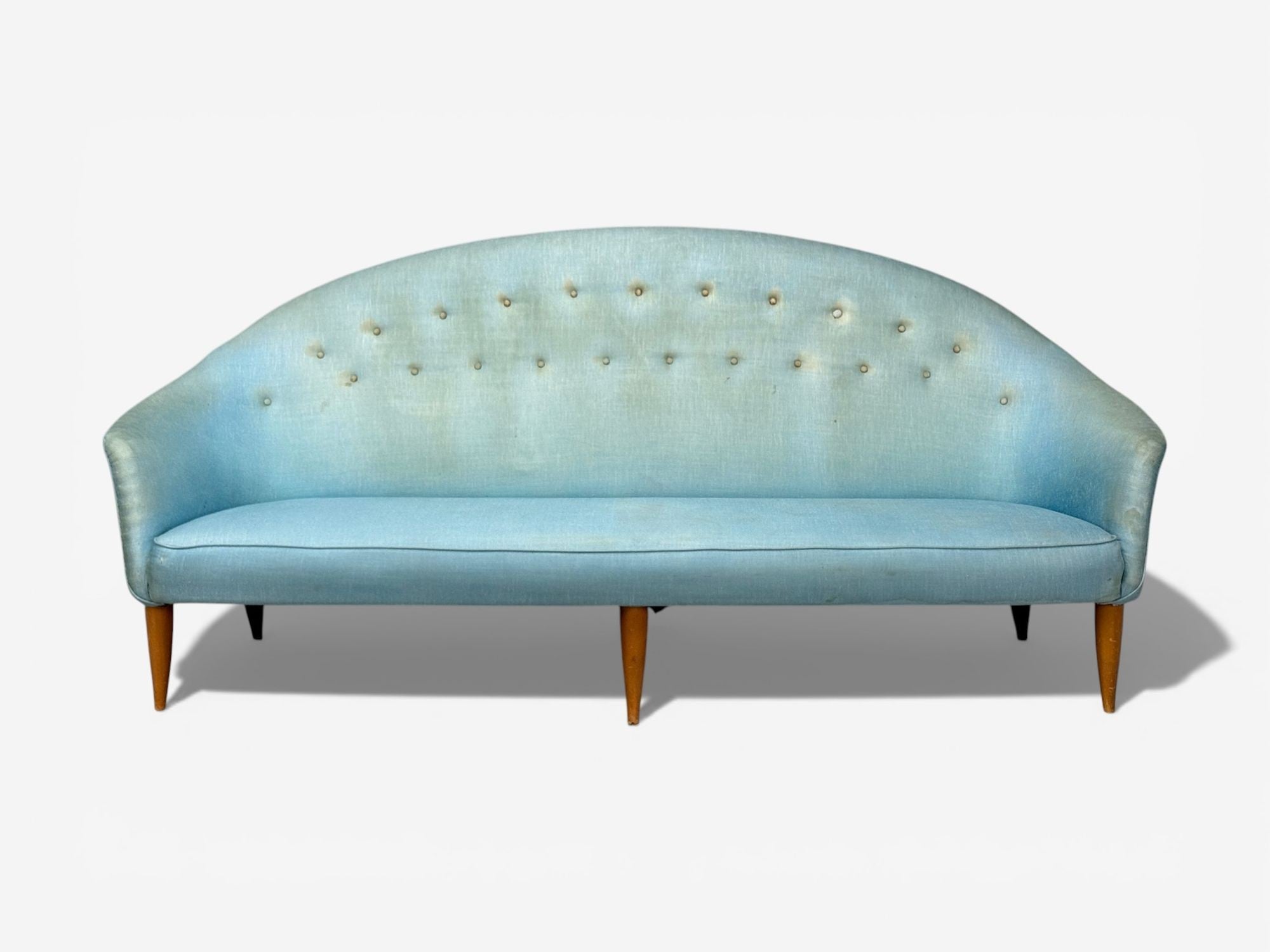 Kerstin Hörlin-Holmquist, Sofa, Beech, Fabric, Sweden, 1940s