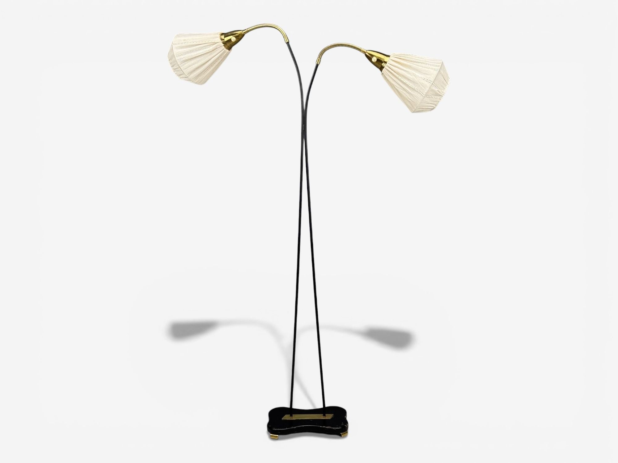 Eskilstuna Elektrofabrik, Floor Lamp, Laqcuered Metal, Brass, Sweden, 1960s