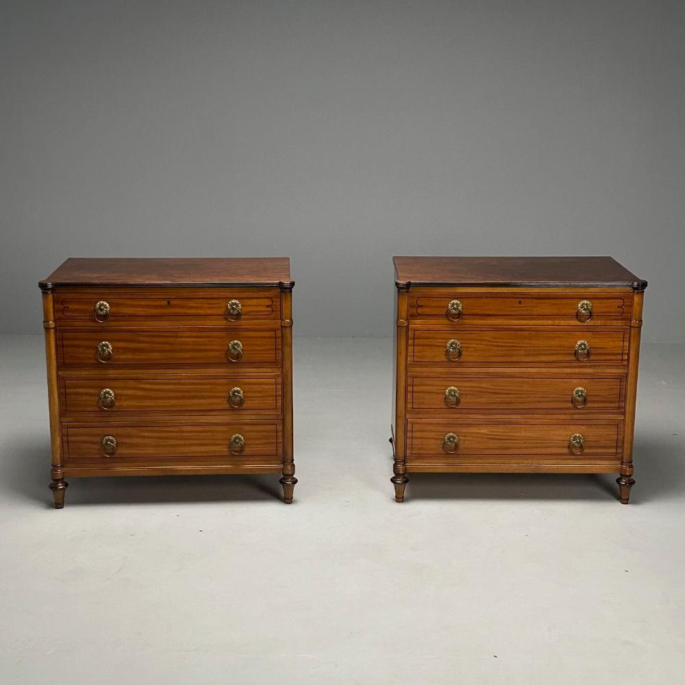 Kittinger, Regency, Commodes, Rosewood, Satinwood, Brass, USA, 1960s