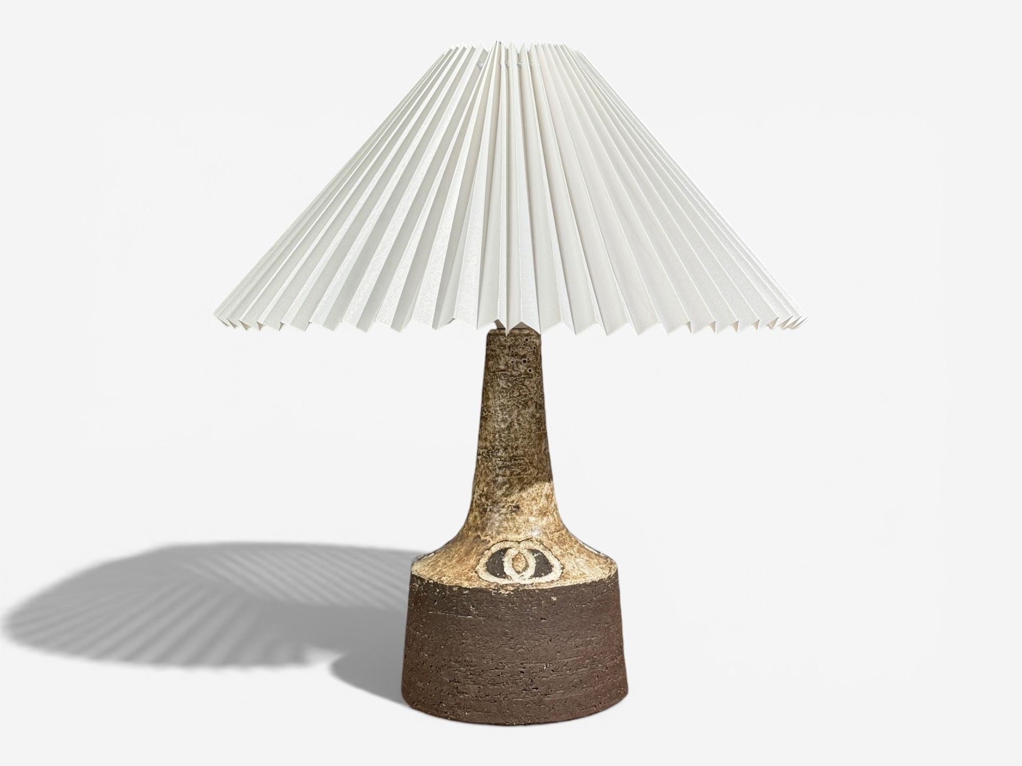 Fridtjof Sejersen, Table Lamp, Brown Ceramic, Denmark, 1960s