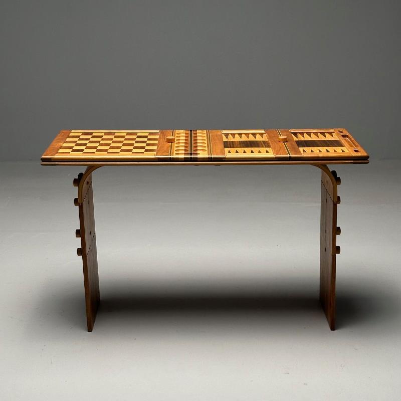 David Levy, American Studio, Mid-Century Modern, Game Table, Parquetry