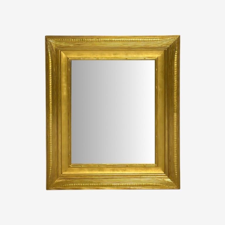 Hollywood Regency, Custom Giltwood Mirror, Water Gilt, Glass, USA, 21st C.