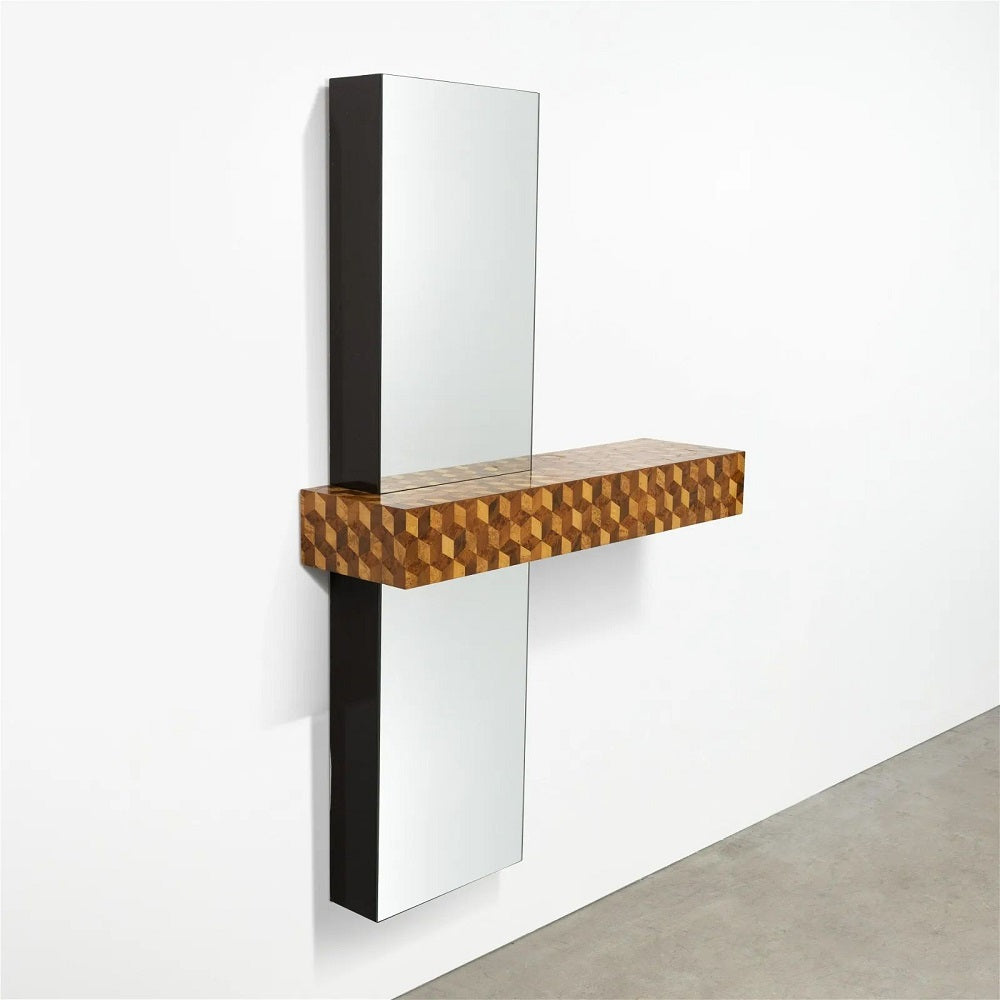 Paul Evans Console with Mirror, Mid Century Modern, 1978, Hollywood Regency