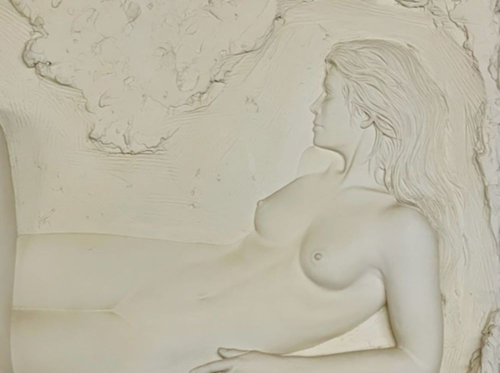 Bill Mack 3D Figural Wall Sculpture, "Reflection", Monumental in Size, Nude