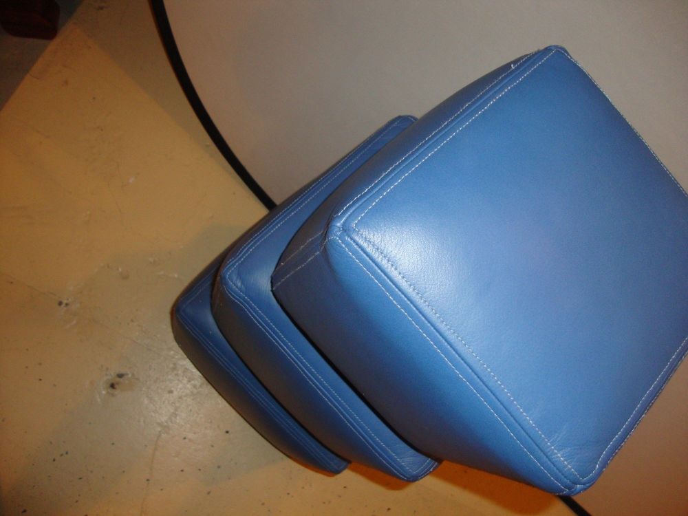 Dakota Jackson Group of Three Leather Cubes- Seats