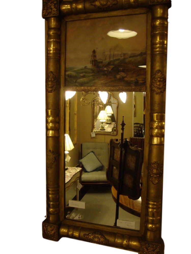 19th-20th Century Federal Style Crest Mirror