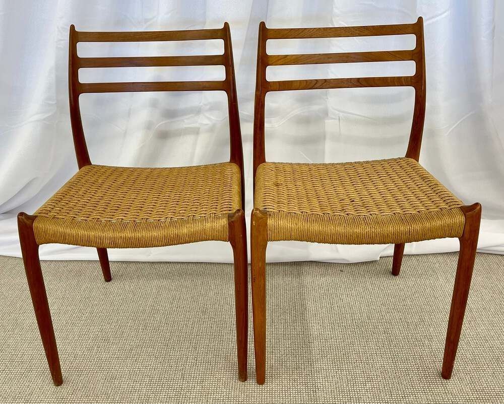 Set of 8 Mid-Century Modern Dining Chairs, Danish, Niels Moller, 1950s