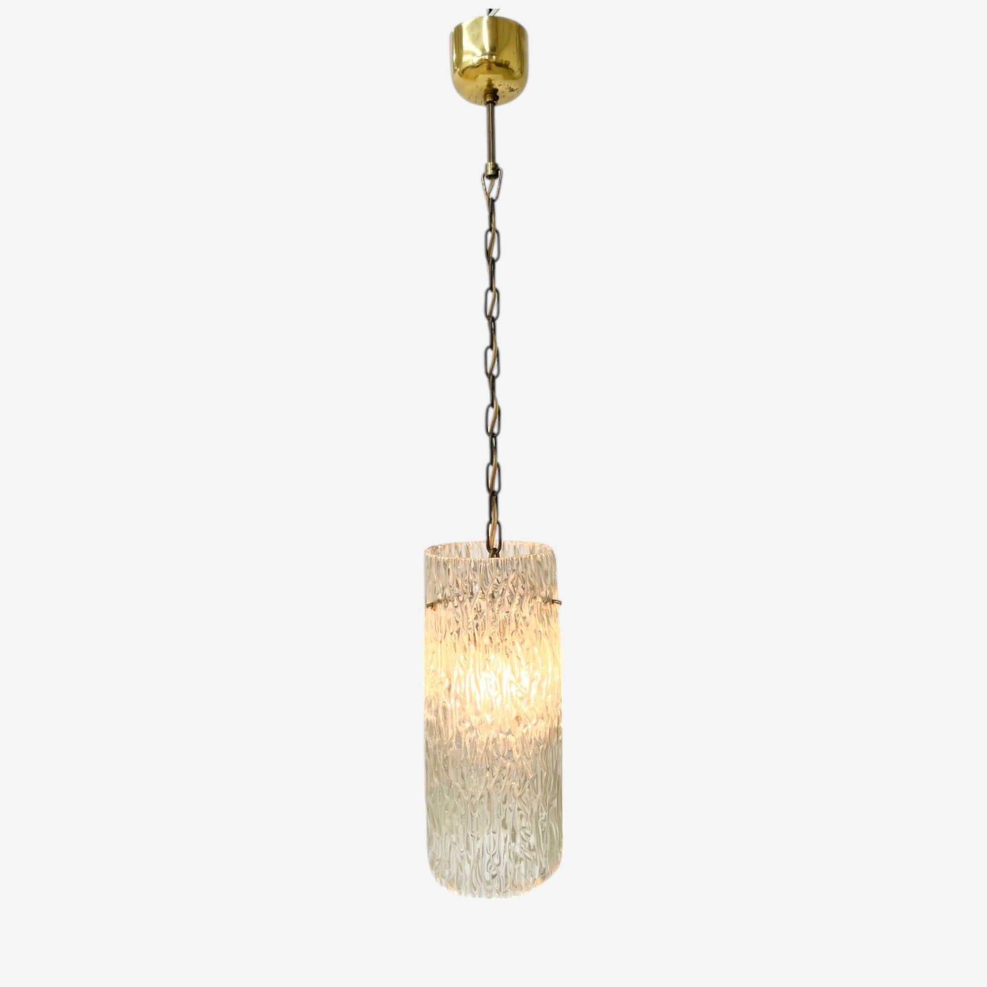 Carl Fagerlund, Swedish Modern, Textured Glass, Pendant Light, Sweden, 1940s