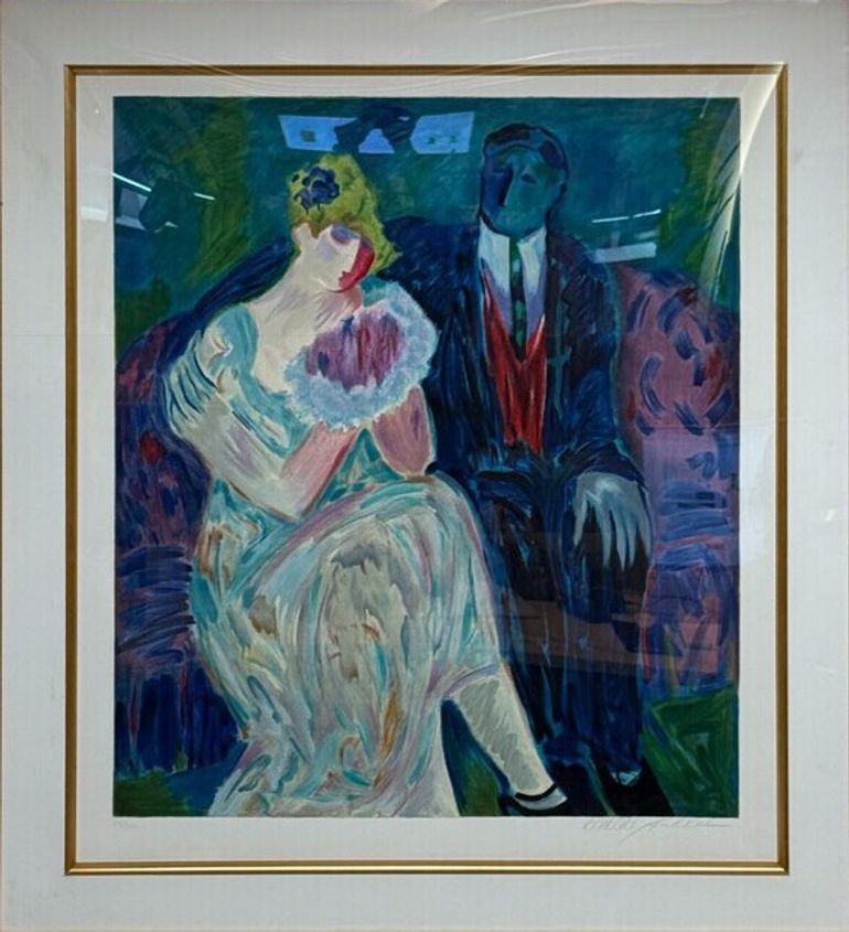 Barbara Wood, Art Deco, Monumental Oil on Paper, USA, 20th c.