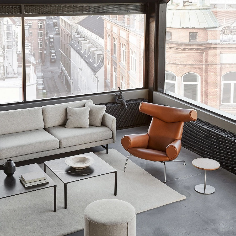 Danish Mid-Century Modern Ox Lounge Chair and Ottoman by Hans Wegner, Jørgensen