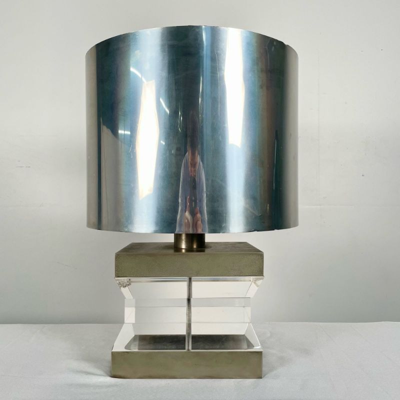 Mid-Century Modern Lucite and Chrome Table / Desk Lamp, Karl Springer Style