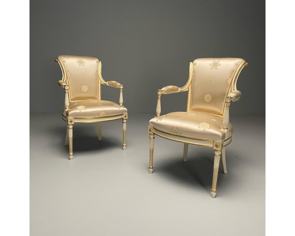 Maison Jansen Attr., Louis XVI Style, Hollywood Regency, Fauteuils, Scalamandre