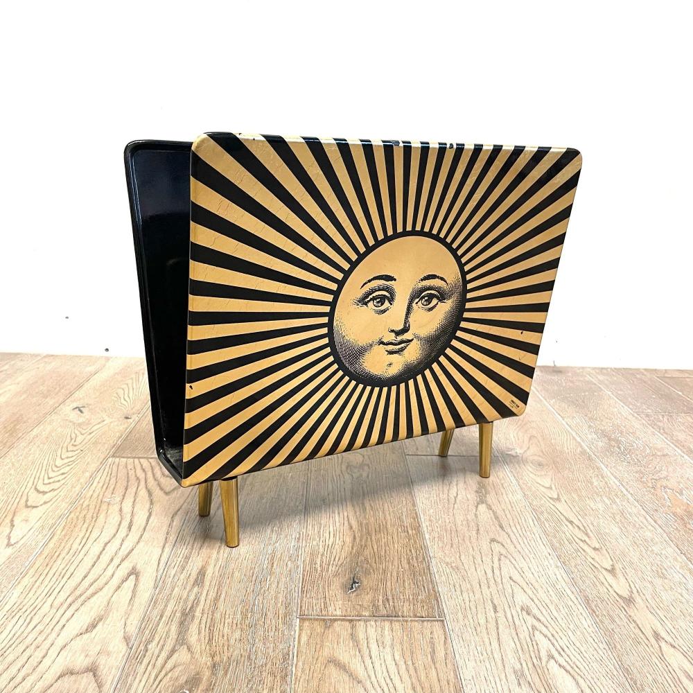 Piero Fornasetti, Mid Century Modern, Magazine Rack, Lacquer, Metal, Italy 1960s