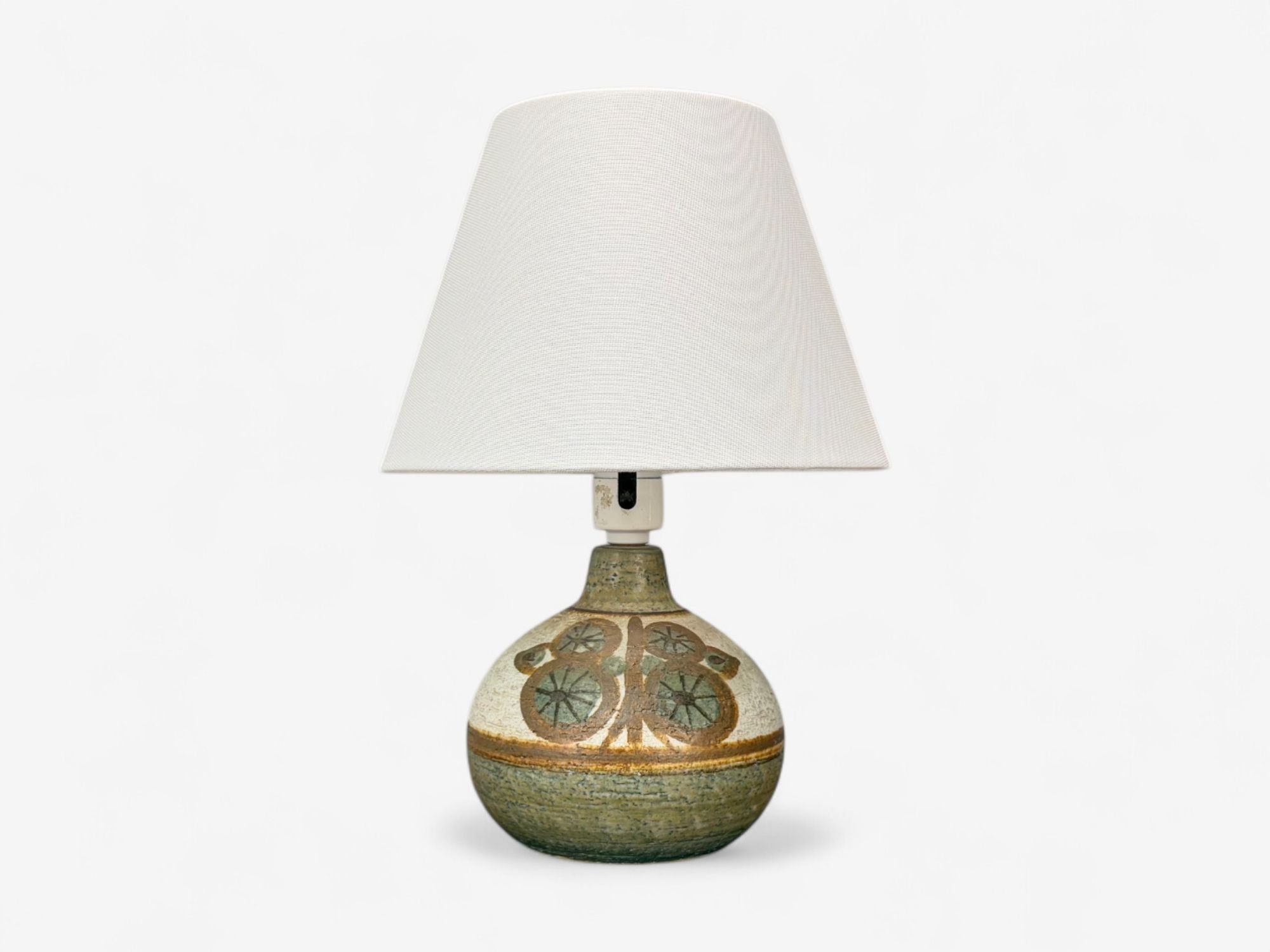 Søholm Keramik, Danish Modern, Beige Stoneware, Table Lamp, Denmark, 1960s