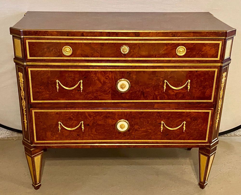 Neoclassical, Rare Commodes, Tortoise Shell Veneer, Bronze, Baltic States, 1880s