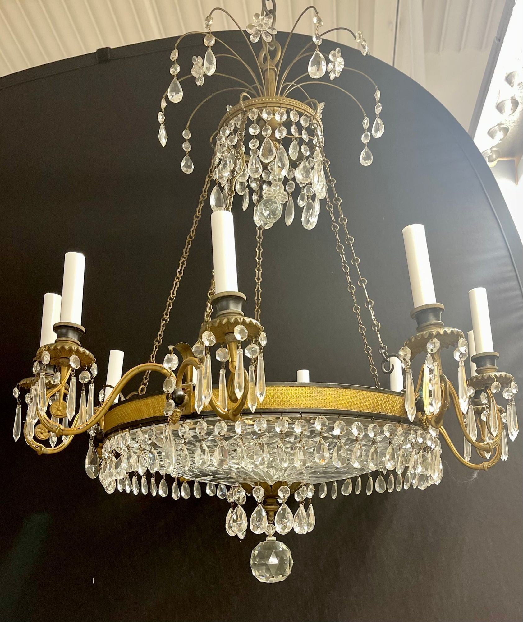 Neoclassical, Dore Bronze, Crystal, Ten Arm Chandelier, Europe, 19th C.