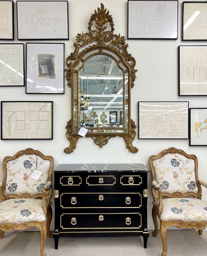 Hollywood Regency Style, Bronze, Marble, Ebonized Commode, France, 19th c.