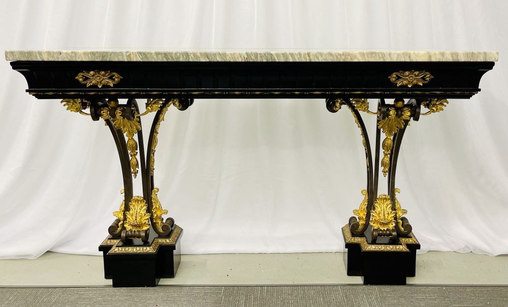 Neoclassical Style Console Table, Refinished, Bronze, Celebrity Provenance