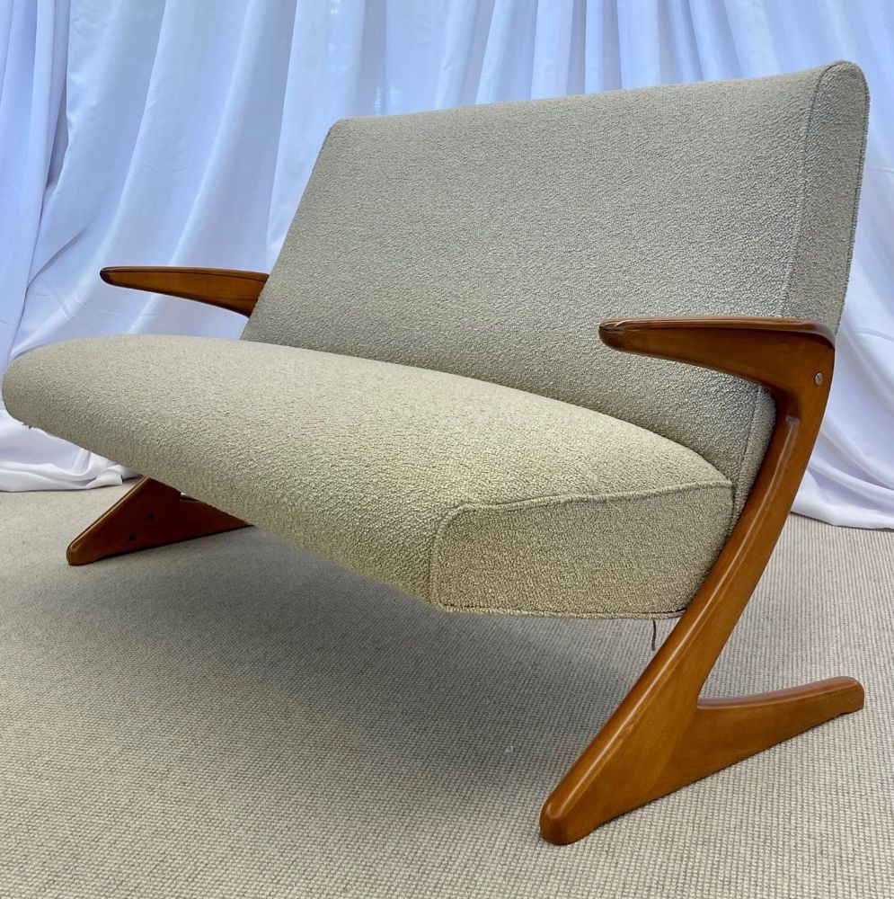 Mid-Century Modern Z Sofa / Settee by Bengt Ruda, Boucle, Swedish, 1960's