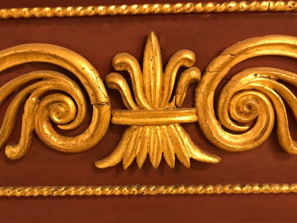 Russian Neoclassical Style Parcel Paint and Gilt Decorated Mirror