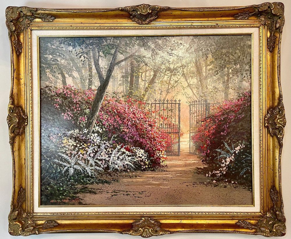 Juan Archuleta Gates and Garden Painting