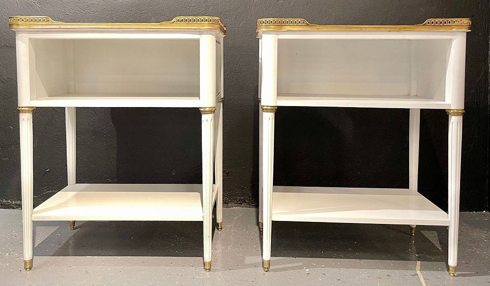 Pair of Swedish Neoclassical Open Nightstands or End Tables Manner Jansen