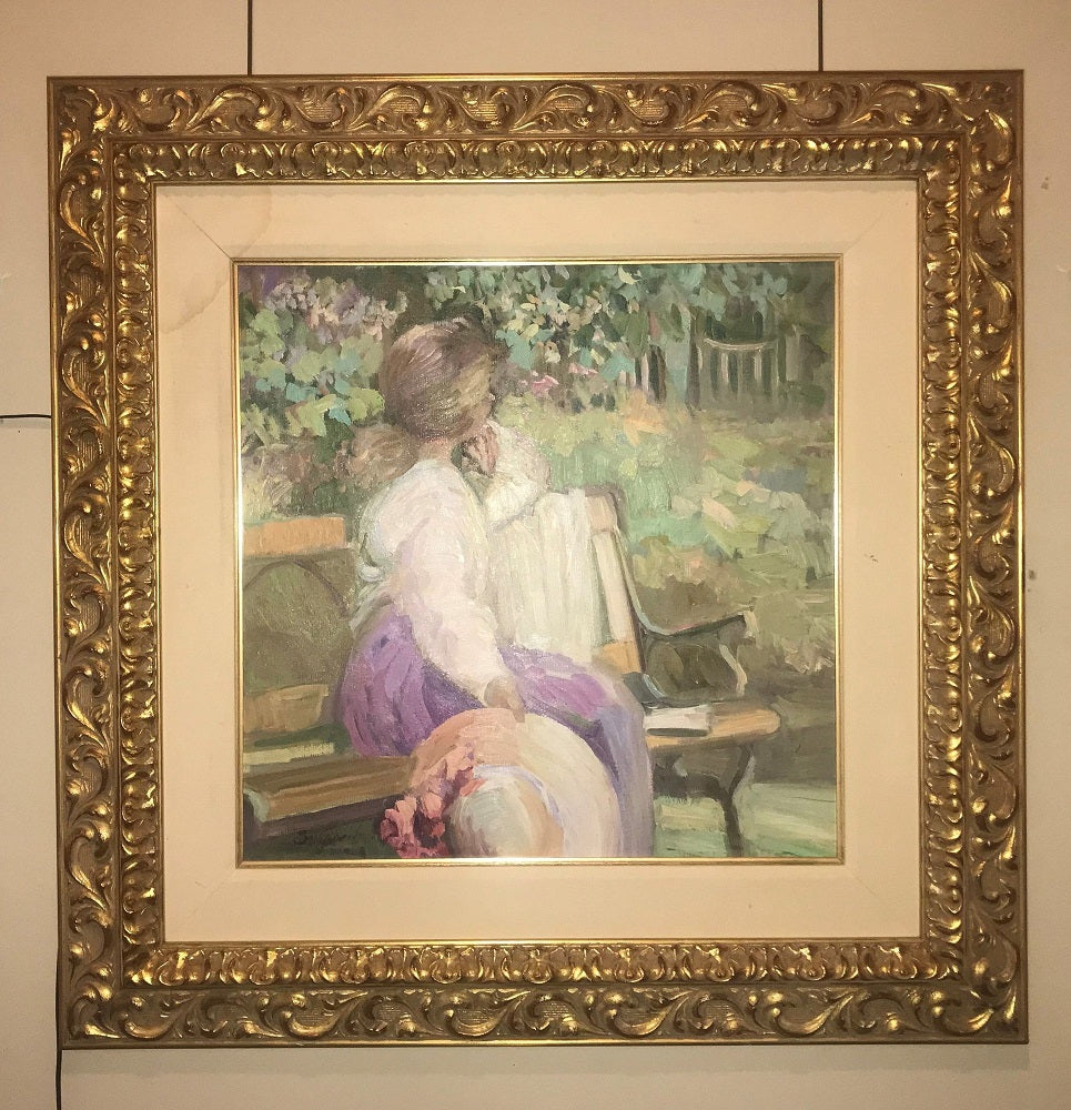 Impressionist Decorative Oil on Canvas in a Fine Gilt Frame Signed