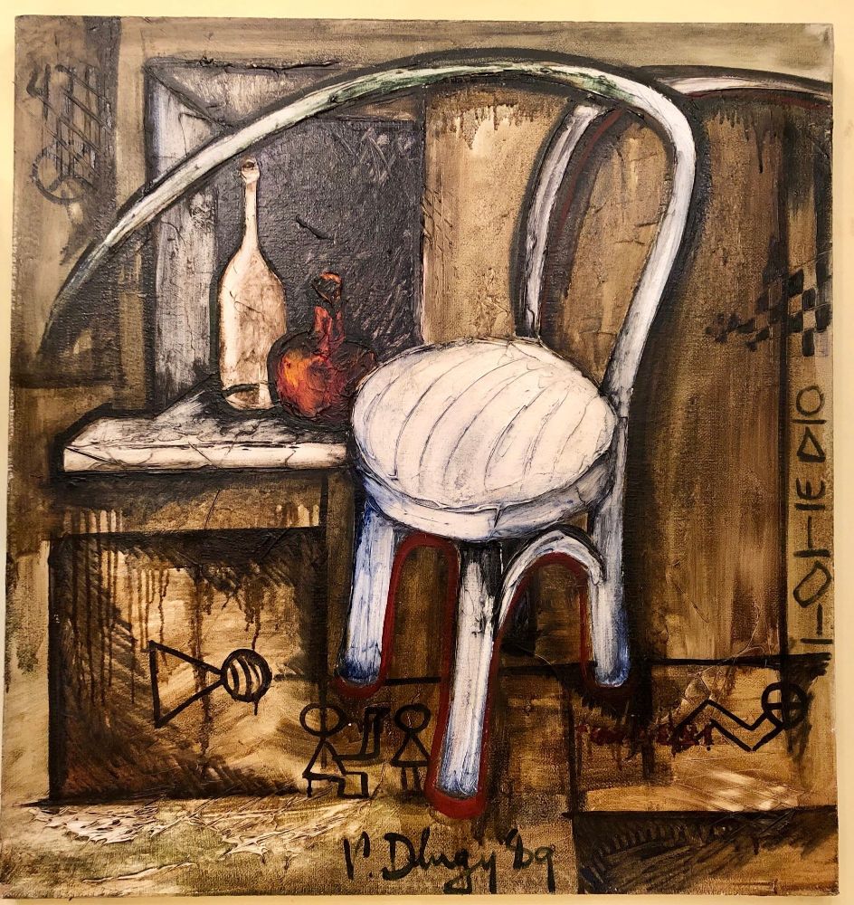 Vitaly Dlugy White Chair, 1989 Oil on Canvas