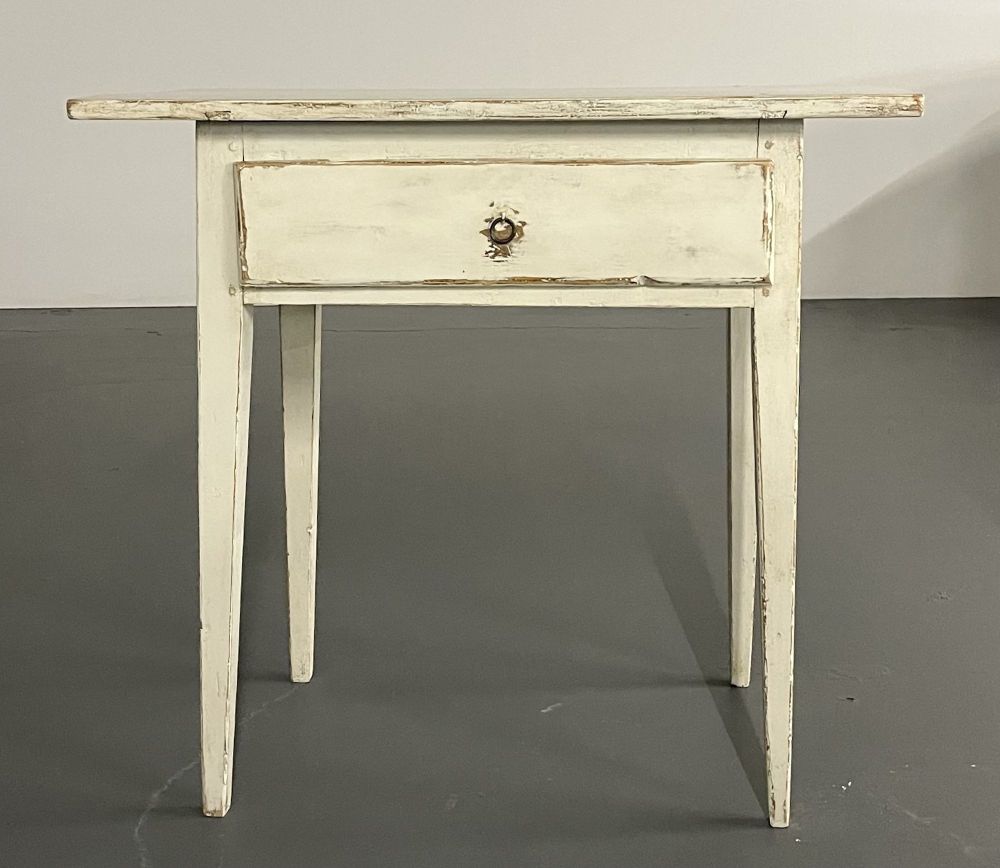 Swedish Gustavian Single Drawer Stand, Table or Nightstand, Paint Decorated