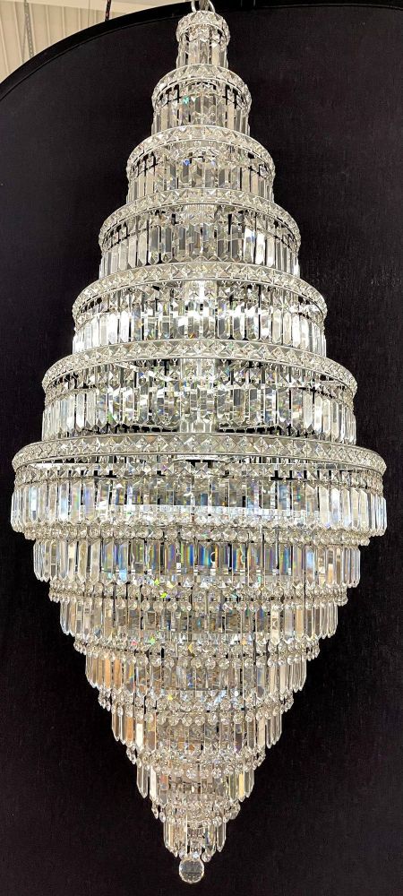 13 Tier Wedding Cake Chandelier. Crystal Prisms. 1970s