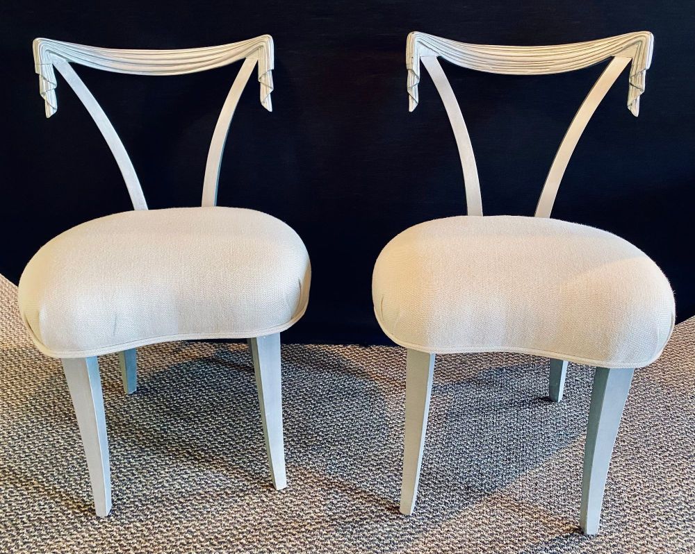 Pair of Dorothy Draper Grosfeld House Side Chairs, Mid-Century Modern