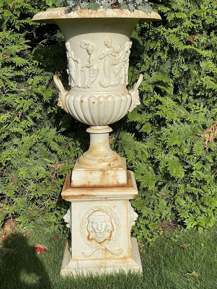 Pair of Cast Iron Urn or Planters, Property of a Lady, 1880s