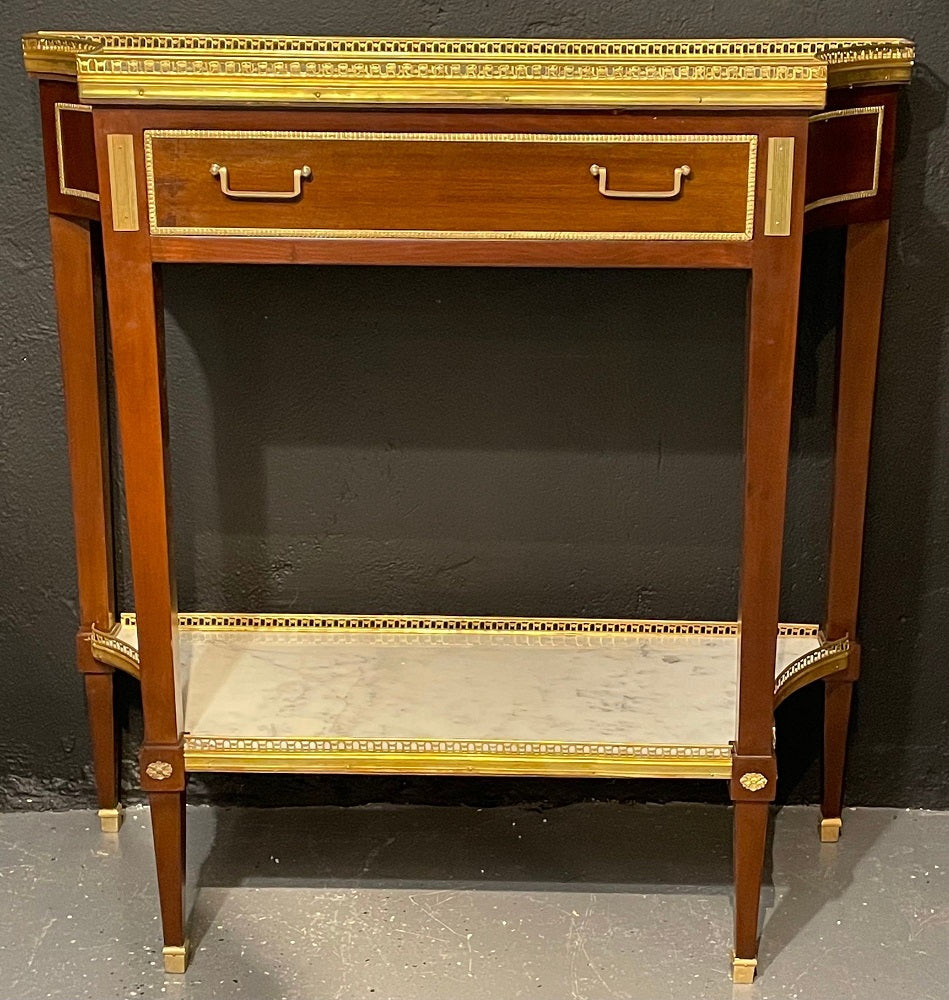 Jansen Style, Russian Neoclassical, Mahogany, Bronze, Marble, 1960s