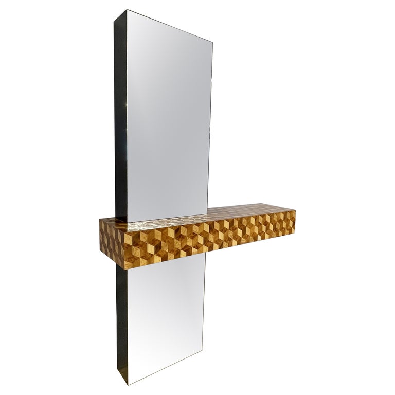 Paul Evans Console with Mirror, Mid Century Modern, 1978, Hollywood Regency