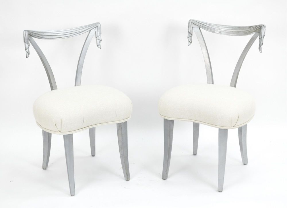 Pair of Dorothy Draper Grosfeld House Side Chairs, Mid-Century Modern