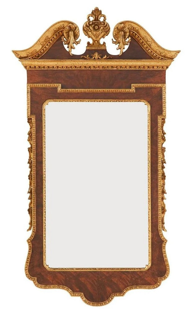 Pair of George II Style Pier / Console Mirrors, Burr Walnut and Parcel Gilt