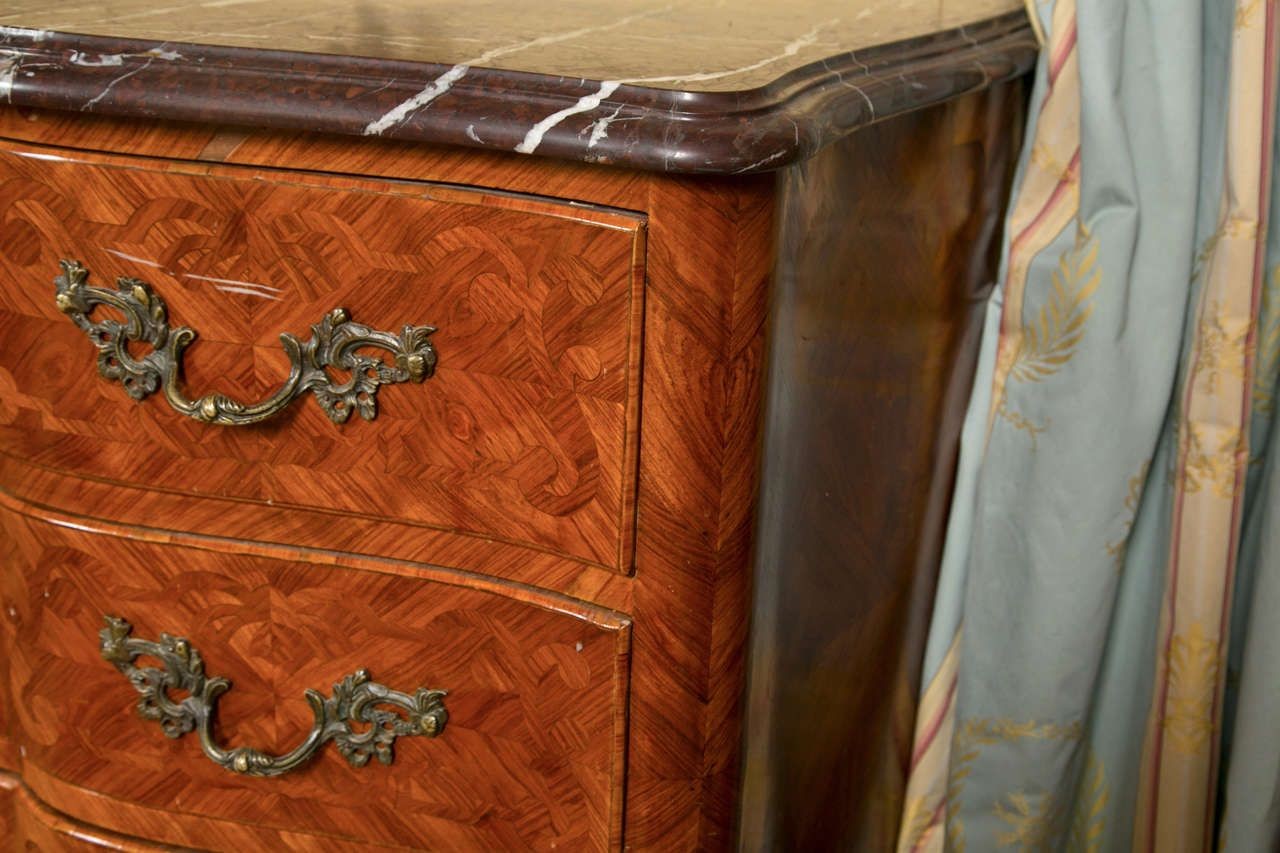 French Louis XV Style Tulipwood Commode