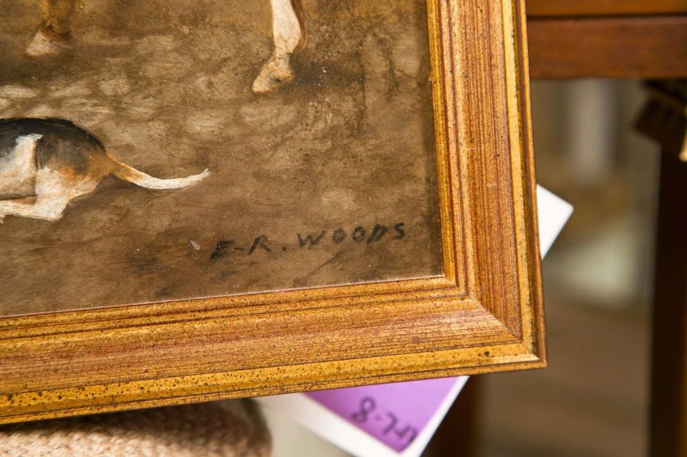 Pair of Equestrian Paintings Signed E.R. Woods